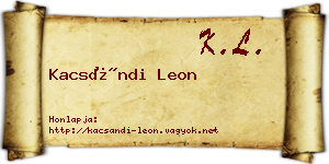 Kacsándi Leon névjegykártya