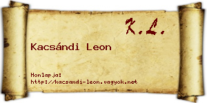 Kacsándi Leon névjegykártya