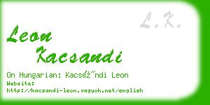leon kacsandi business card
